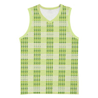 Aloha Hawaii Pakalana Pikake Lei Basketball Jersey Palaka Inspired Hawaiian-plaid Pastel Green LT14 Unisex Green - Polynesian Pride