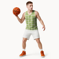 Aloha Hawaii Pakalana Pikake Lei Basketball Jersey Palaka Inspired Hawaiian-plaid Pastel Green LT14 - Polynesian Pride
