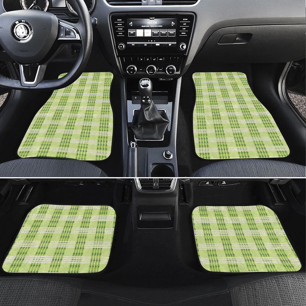 Aloha Hawaii Pakalana Pikake Lei Car Mats Palaka Inspired Hawaiian-plaid Pastel Green LT14 Set 4pcs Green - Polynesian Pride