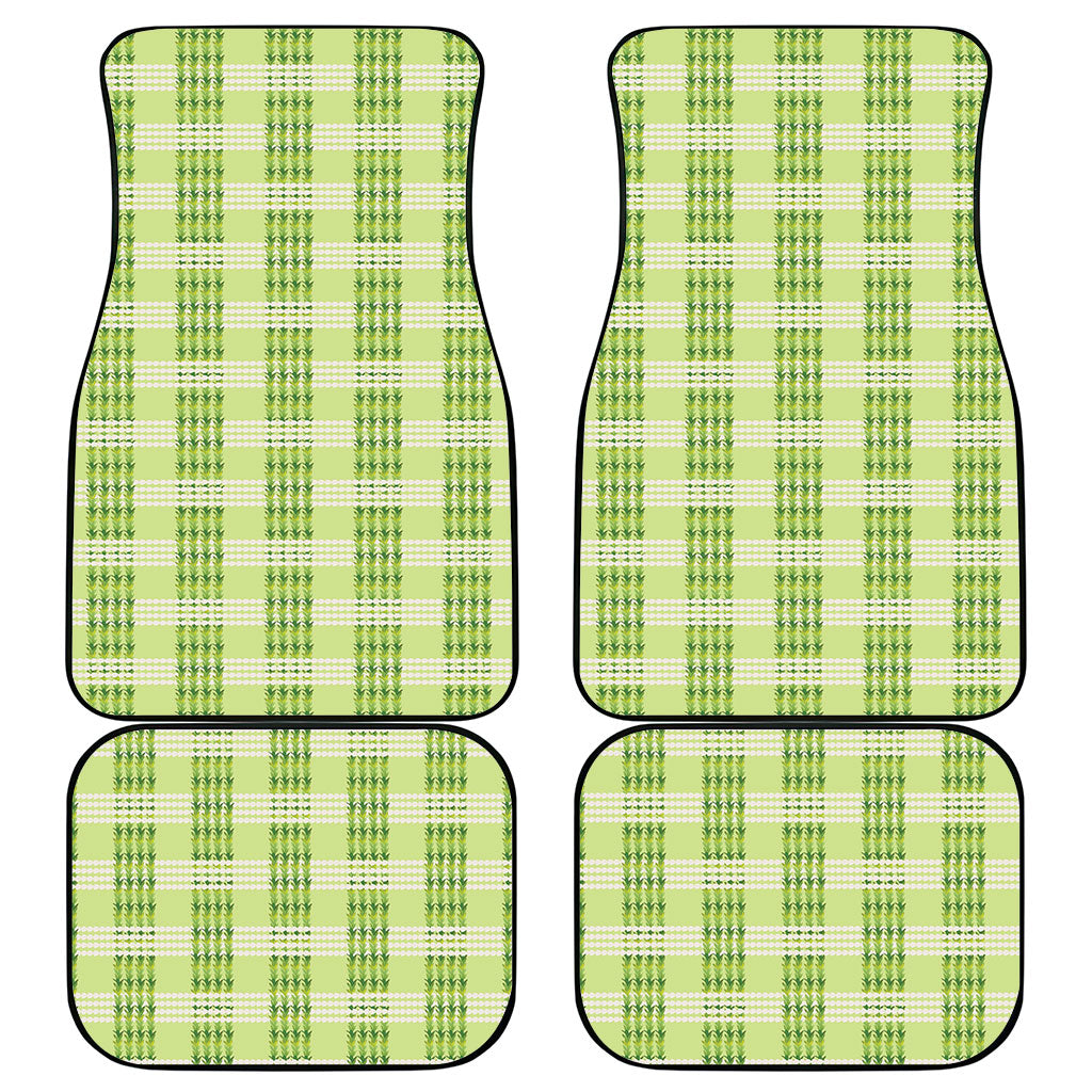 Aloha Hawaii Pakalana Pikake Lei Car Mats Palaka Inspired Hawaiian-plaid Pastel Green LT14 - Polynesian Pride
