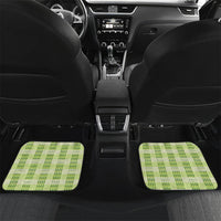 Aloha Hawaii Pakalana Pikake Lei Car Mats Palaka Inspired Hawaiian-plaid Pastel Green LT14 Set 2pcs - Back Green - Polynesian Pride