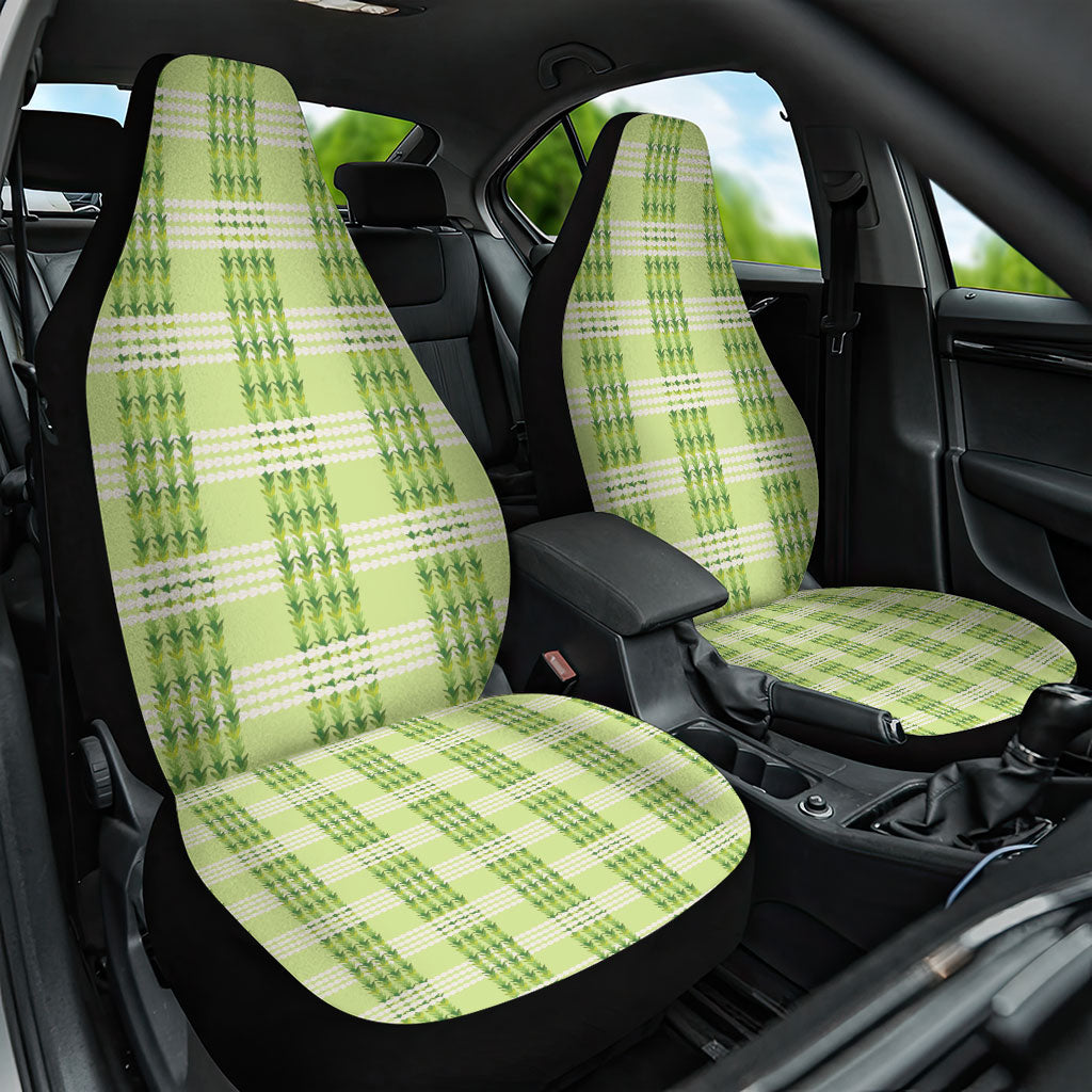 Aloha Hawaii Pakalana Pikake Lei Car Seat Cover Palaka Inspired Hawaiian-plaid Pastel Green LT14 One Size Green - Polynesian Pride