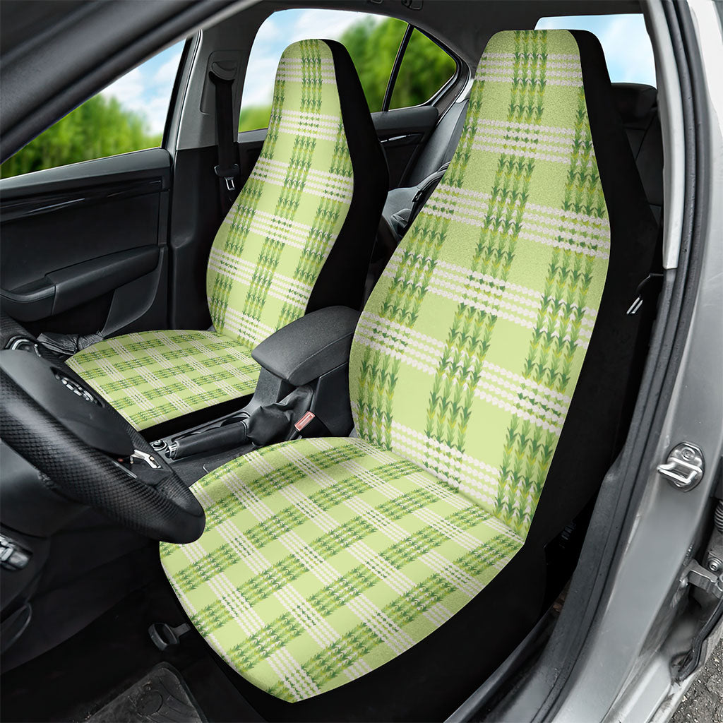 Aloha Hawaii Pakalana Pikake Lei Car Seat Cover Palaka Inspired Hawaiian-plaid Pastel Green LT14 - Polynesian Pride