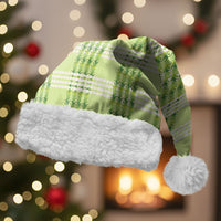 Aloha Hawaii Pakalana Pikake Lei Christmas Santa Hat Palaka Inspired Hawaiian-plaid Pastel Green LT14 With Fur Green - Polynesian Pride
