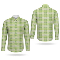 Aloha Hawaii Pakalana Pikake Lei Couples Matching Puletasi and Long Sleeve Button Shirt Palaka Inspired Hawaiian-plaid Pastel Green LT14 - Polynesian Pride