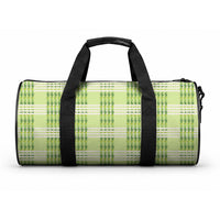 Aloha Hawaii Pakalana Pikake Lei Duffle Bag Palaka Inspired Hawaiian-plaid Pastel Green LT14 One size Green - Polynesian Pride