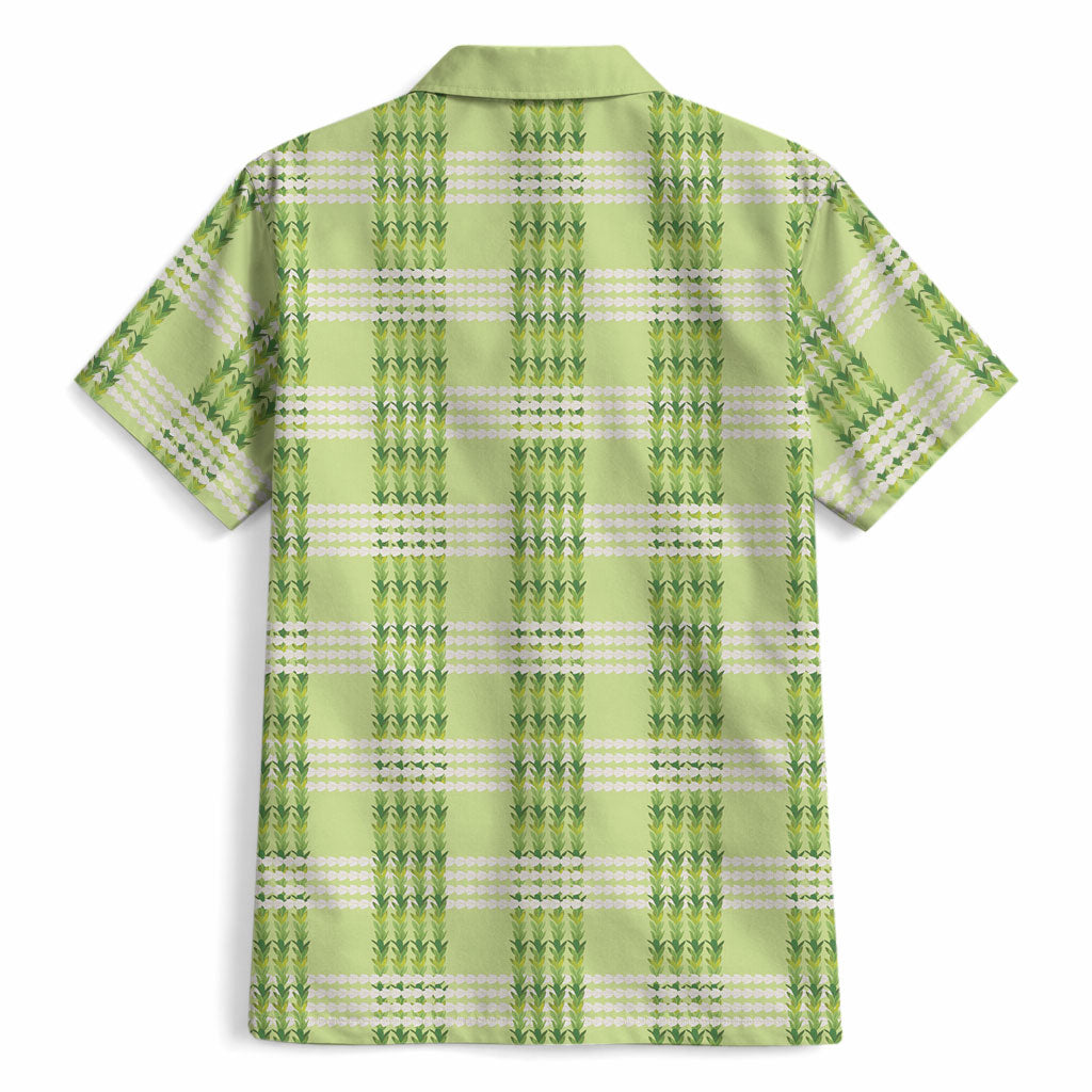 Aloha Hawaii Pakalana Pikake Lei Hawaiian Shirt Palaka Inspired Hawaiian-plaid Pastel Green LT14 - Polynesian Pride