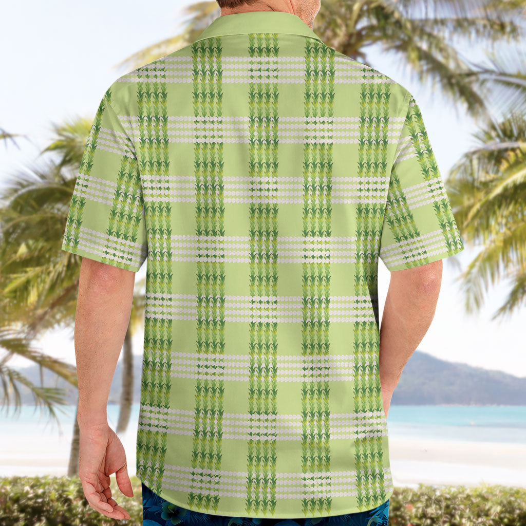 Aloha Hawaii Pakalana Pikake Lei Hawaiian Shirt Palaka Inspired Hawaiian-plaid Pastel Green LT14 - Polynesian Pride