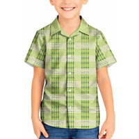 Aloha Hawaii Pakalana Pikake Lei Kid Hawaiian Shirt Palaka Inspired Hawaiian-plaid Pastel Green LT14 Kid Green - Polynesian Pride