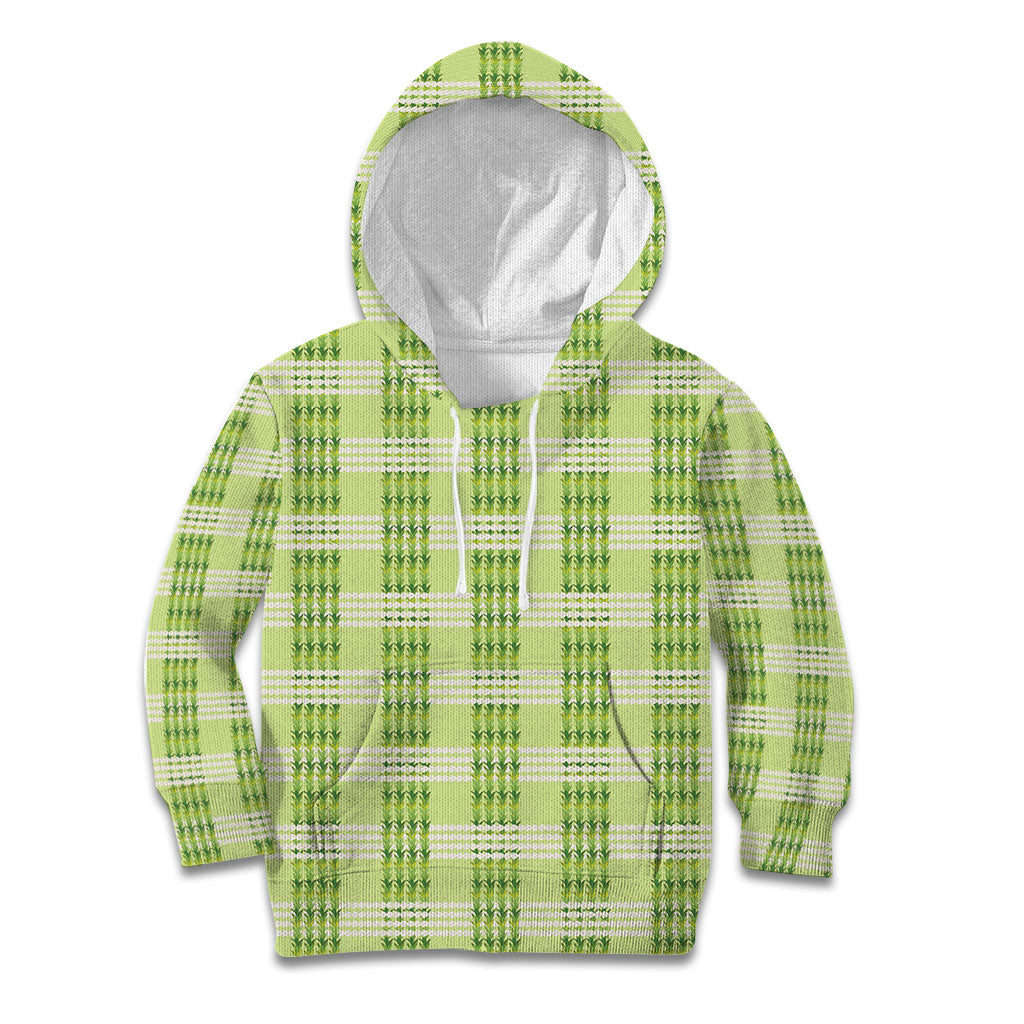 Aloha Hawaii Pakalana Pikake Lei Kid Hoodie Palaka Inspired Hawaiian-plaid Pastel Green LT14 Hoodie Green - Polynesian Pride