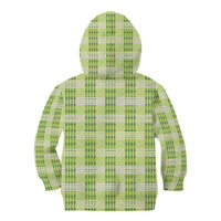 Aloha Hawaii Pakalana Pikake Lei Kid Hoodie Palaka Inspired Hawaiian-plaid Pastel Green LT14 - Polynesian Pride