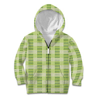 Aloha Hawaii Pakalana Pikake Lei Kid Hoodie Palaka Inspired Hawaiian-plaid Pastel Green LT14 Zip Hoodie Green - Polynesian Pride