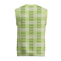 Aloha Hawaii Pakalana Pikake Lei Christmas Knitted V-Neck Vest Palaka Inspired Hawaiian-plaid Pastel Green LT14 - Polynesian Pride