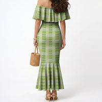 Aloha Hawaii Pakalana Pikake Lei Mermaid Dress Palaka Inspired Hawaiian-plaid Pastel Green LT14 - Polynesian Pride