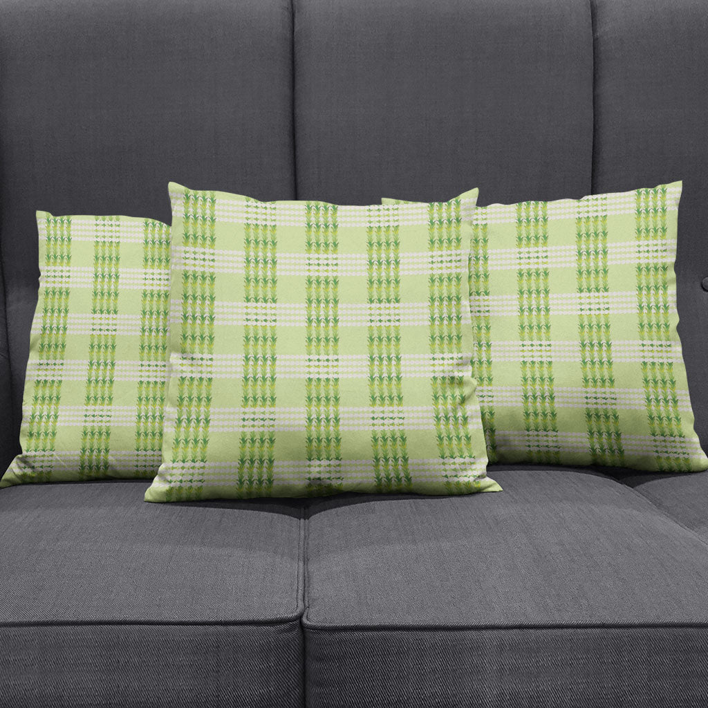 Aloha Hawaii Pakalana Pikake Lei Pillow Cover Palaka Inspired Hawaiian-plaid Pastel Green LT14 - Polynesian Pride
