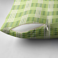Aloha Hawaii Pakalana Pikake Lei Pillow Cover Palaka Inspired Hawaiian-plaid Pastel Green LT14 - Polynesian Pride