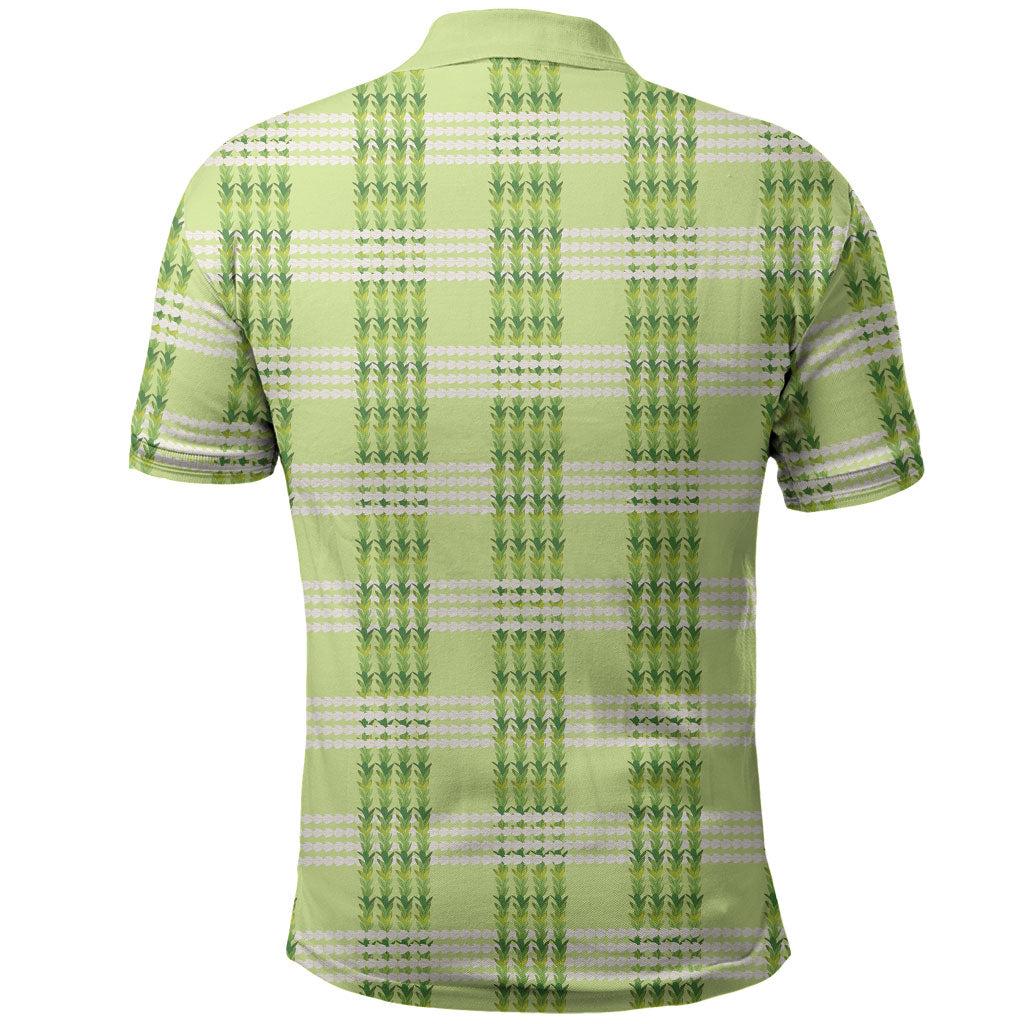 Aloha Hawaii Pakalana Pikake Lei Polo Shirt Palaka Inspired Hawaiian-plaid Pastel Green LT14 - Polynesian Pride