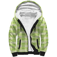 Aloha Hawaii Pakalana Pikake Lei Sherpa Hoodie Palaka Inspired Hawaiian-plaid Pastel Green LT14 Unisex Green - Polynesian Pride