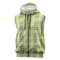 Aloha Hawaii Pakalana Pikake Lei Sleeveless Zip Hoodie Palaka Inspired Hawaiian-plaid Pastel Green LT14 Green - Polynesian Pride