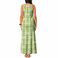 Aloha Hawaii Pakalana Pikake Lei Tank Maxi Dress Palaka Inspired Hawaiian-plaid Pastel Green LT14 - Polynesian Pride