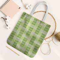 Aloha Hawaii Pakalana Pikake Lei Tote Bag Palaka Inspired Hawaiian-plaid Pastel Green