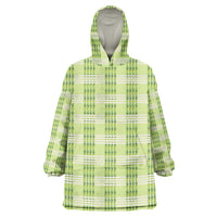 Aloha Hawaii Pakalana Pikake Lei Wearable Blanket Hoodie Palaka Inspired Hawaiian-plaid Pastel Green LT14 One Size Green - Polynesian Pride