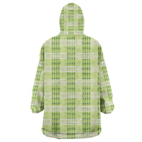 Aloha Hawaii Pakalana Pikake Lei Wearable Blanket Hoodie Palaka Inspired Hawaiian-plaid Pastel Green LT14 - Polynesian Pride