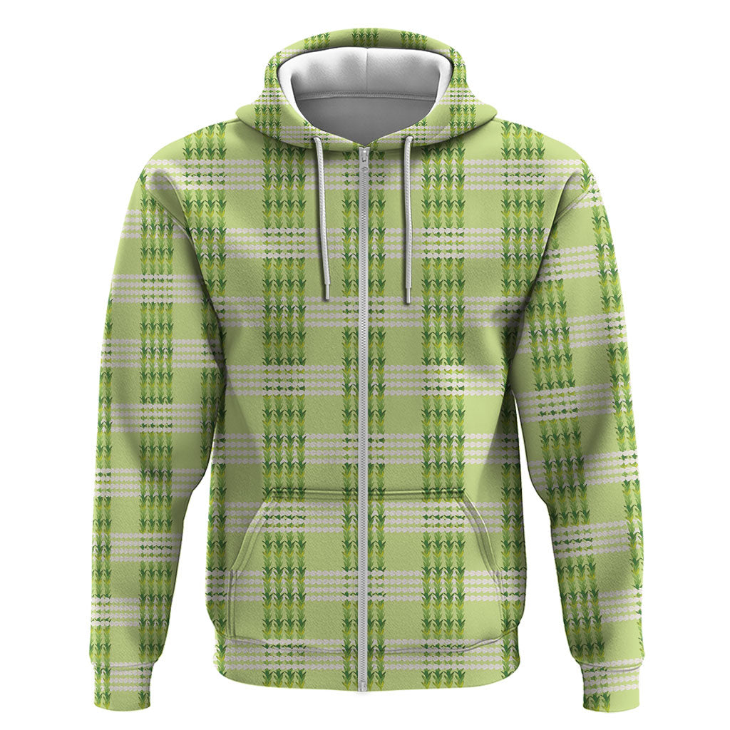 Aloha Hawaii Pakalana Pikake Lei Zip Hoodie Palaka Inspired Hawaiian-plaid Pastel Green LT14 Zip Hoodie Green - Polynesian Pride