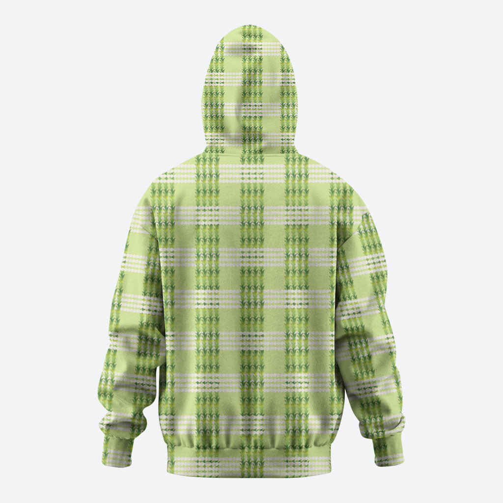 Aloha Hawaii Pakalana Pikake Lei Zip Hoodie Palaka Inspired Hawaiian-plaid Pastel Green LT14 - Polynesian Pride