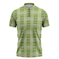 Aloha Hawaii Pakalana Pikake Lei Zipper Polo Shirt Palaka Inspired Hawaiian-plaid Pastel Green LT14 Green - Polynesian Pride