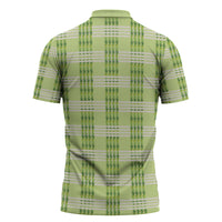 Aloha Hawaii Pakalana Pikake Lei Zipper Polo Shirt Palaka Inspired Hawaiian-plaid Pastel Green LT14 - Polynesian Pride