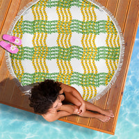 Aloha Hawaii Ilima Maile Lei Beach Blanket Palaka Inspired Hawaiian-plaid White LT14 - Polynesian Pride