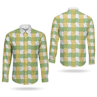 Aloha Hawaii Ilima Maile Lei Couples Matching Short Sleeve Bodycon Dress and Long Sleeve Button Shirt Palaka Inspired Hawaiian-plaid White LT14 - Polynesian Pride