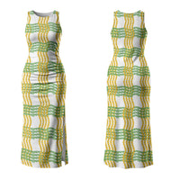 Aloha Hawaii Ilima Maile Lei Couples Matching Tank Maxi Dress and Hawaiian Shirt Palaka Inspired Hawaiian-plaid White LT14 - Polynesian Pride