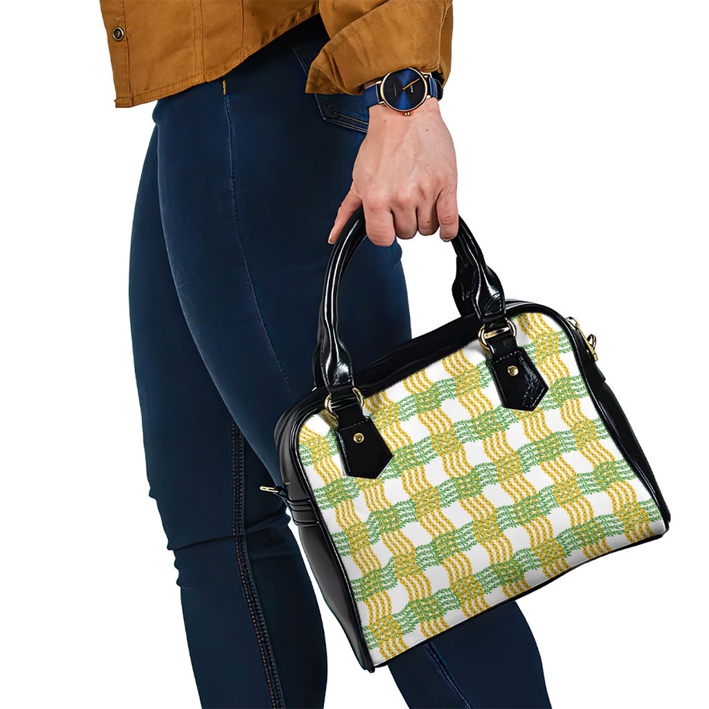 Aloha Hawaii Ilima Maile Lei Shoulder Handbag Palaka Inspired Hawaiian-plaid White LT14 - Polynesian Pride