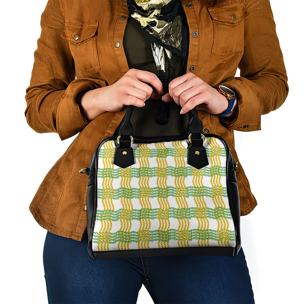 Aloha Hawaii Ilima Maile Lei Shoulder Handbag Palaka Inspired Hawaiian-plaid White LT14 - Polynesian Pride