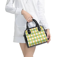 Aloha Hawaii Ilima Maile Lei Shoulder Handbag Palaka Inspired Hawaiian-plaid White LT14 - Polynesian Pride
