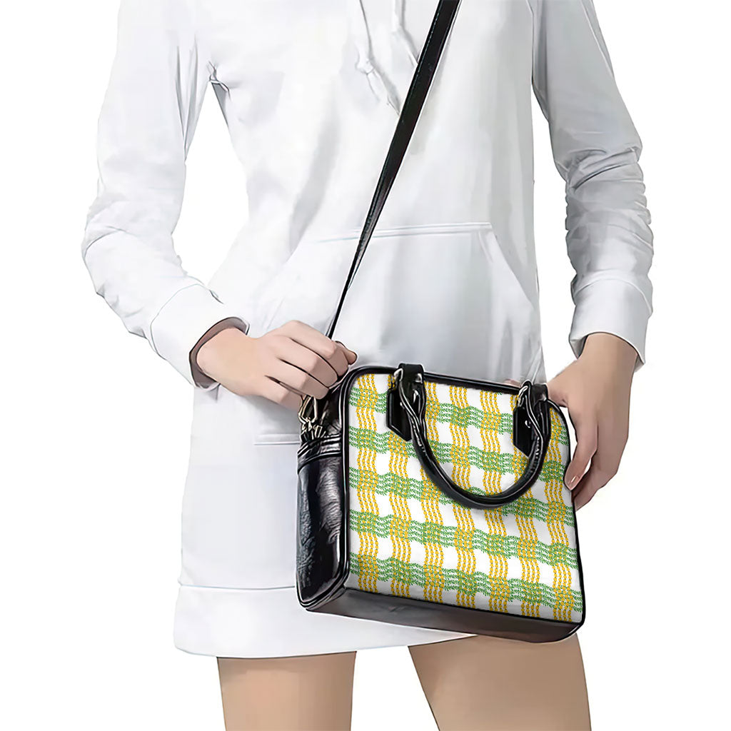 Aloha Hawaii Ilima Maile Lei Shoulder Handbag Palaka Inspired Hawaiian-plaid White LT14 - Polynesian Pride