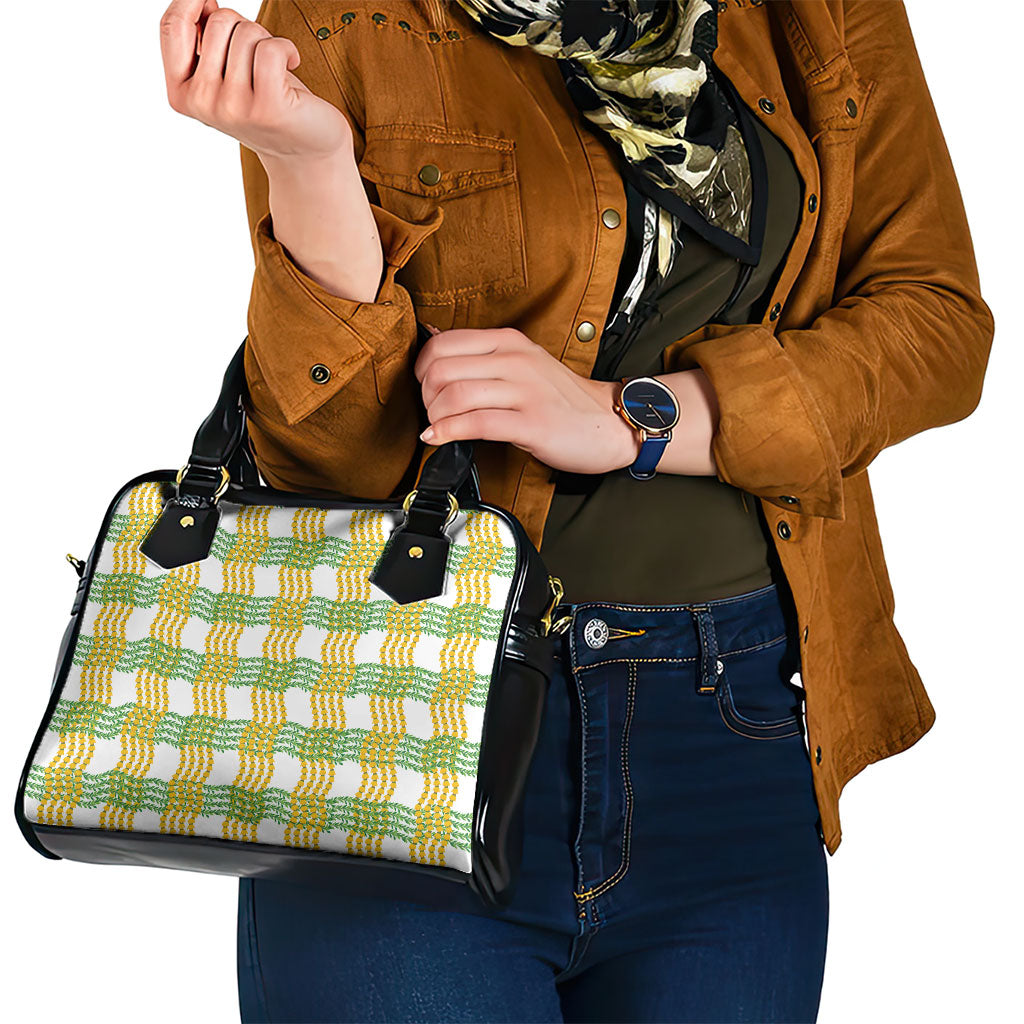 Aloha Hawaii Ilima Maile Lei Shoulder Handbag Palaka Inspired Hawaiian-plaid White LT14 - Polynesian Pride