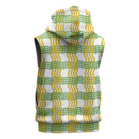 Aloha Hawaii Ilima Maile Lei Sleeveless Zip Hoodie Palaka Inspired Hawaiian-plaid White LT14 - Polynesian Pride