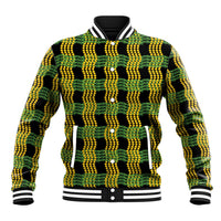 Aloha Hawaii Ilima Maile Lei Baseball Jacket Palaka Inspired Hawaiian-plaid Black LT14 Unisex Black - Polynesian Pride