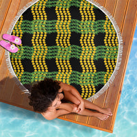 Aloha Hawaii Ilima Maile Lei Beach Blanket Palaka Inspired Hawaiian-plaid Black LT14 - Polynesian Pride
