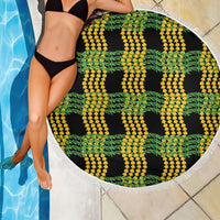 Aloha Hawaii Ilima Maile Lei Beach Blanket Palaka Inspired Hawaiian-plaid Black LT14 - Polynesian Pride