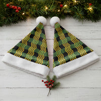 Aloha Hawaii Ilima Maile Lei Christmas Santa Hat Palaka Inspired Hawaiian-plaid Black LT14 - Polynesian Pride