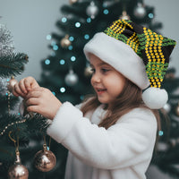 Aloha Hawaii Ilima Maile Lei Christmas Santa Hat Palaka Inspired Hawaiian-plaid Black LT14 - Polynesian Pride
