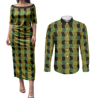Aloha Hawaii Ilima Maile Lei Couples Matching Puletasi and Long Sleeve Button Shirt Palaka Inspired Hawaiian-plaid Black LT14 Black - Polynesian Pride