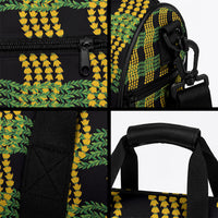 Aloha Hawaii Ilima Maile Lei Duffle Bag Palaka Inspired Hawaiian-plaid Black LT14 - Polynesian Pride