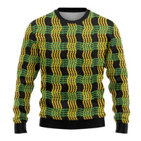 Aloha Hawaii Ilima Maile Lei Ugly Christmas Sweater Palaka Inspired Hawaiian-plaid Black LT14 - Polynesian Pride