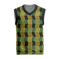 Aloha Hawaii Ilima Maile Lei Christmas Knitted V-Neck Vest Palaka Inspired Hawaiian-plaid Black LT14 Black - Polynesian Pride