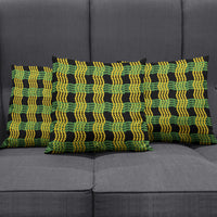 Aloha Hawaii Ilima Maile Lei Pillow Cover Palaka Inspired Hawaiian-plaid Black